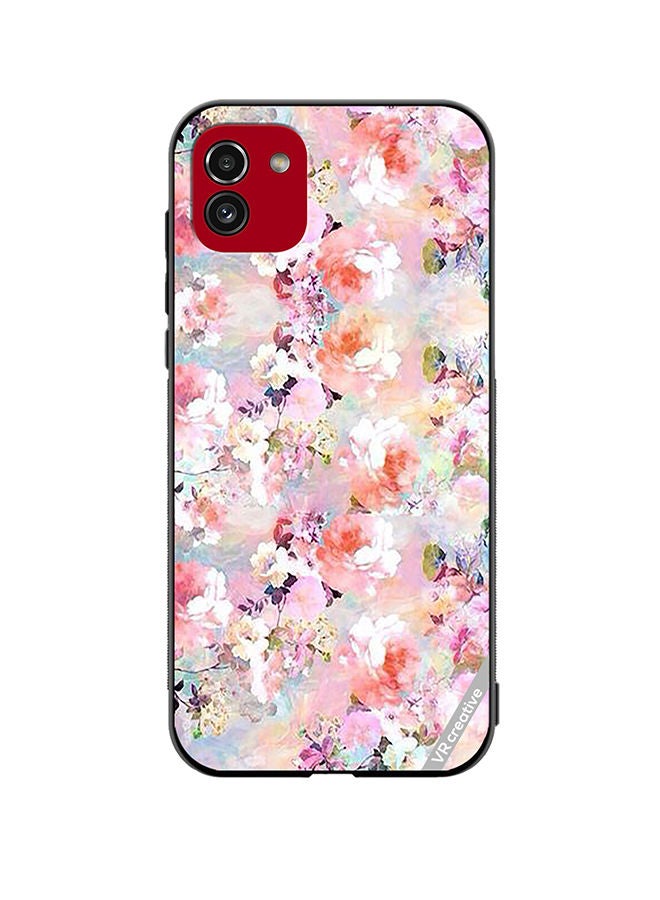 VR CREATIVE Protective Case Cover For Samsung Galaxy A03 Flower Design Multicolour - Image 1