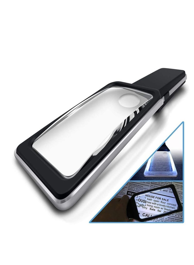 XiuWoo 3X with 5X Zoom Magnifying Glass [10 Anti Glare & Dimmable LED Lights] -Ease Strain Eyes Provide Evenly Lit Viewing Area for Reading, Low Vision, Seniors, Macular Degeneration - Image 1