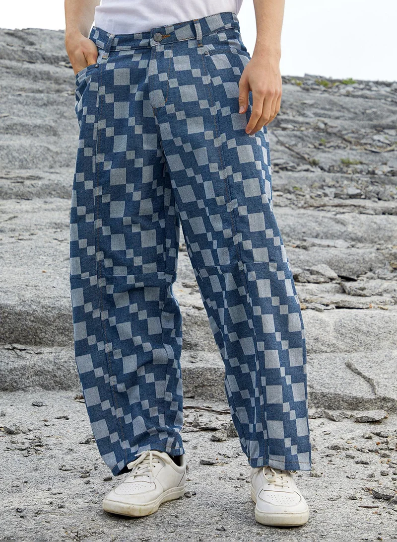 كامبوس سوترا جينز رجالي أزرق نيلي بقصة مستقيمة مريحة للارتداء اليومي