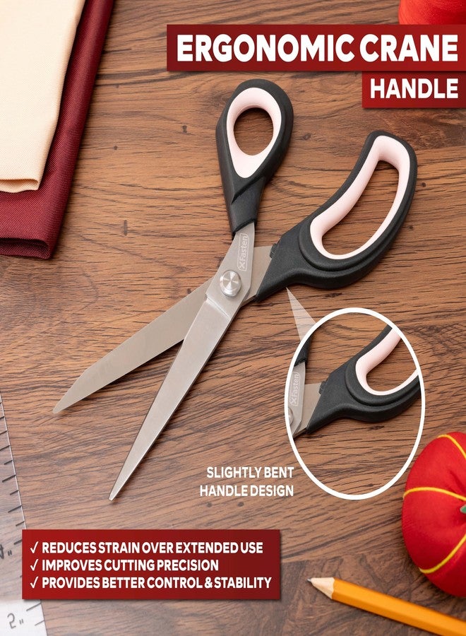 XFasten Sewing Scissors for Fabric Cutting Pink 9.5 Inch Professional Fabric Scissors Sewing | Heavy duty and Large - Image 4