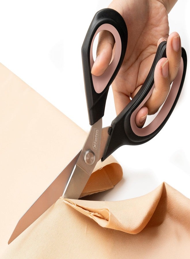 XFasten Sewing Scissors for Fabric Cutting Pink 9.5 Inch Professional Fabric Scissors Sewing | Heavy duty and Large - Image 1