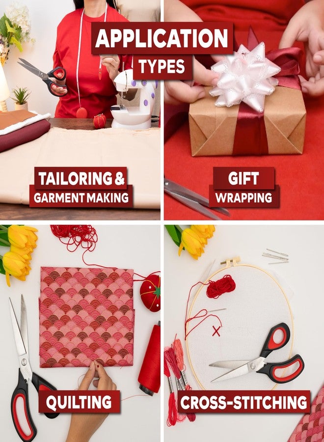 XFasten Sewing Scissors for Fabric Cutting Pink 9.5 Inch Professional Fabric Scissors Sewing | Heavy duty and Large - Image 5