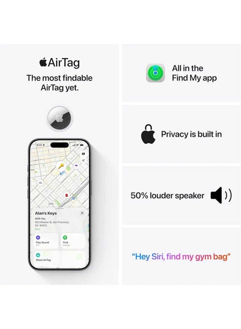 ابل  Apple AirTag (2nd Generation) (Single Pack) white - Image 4