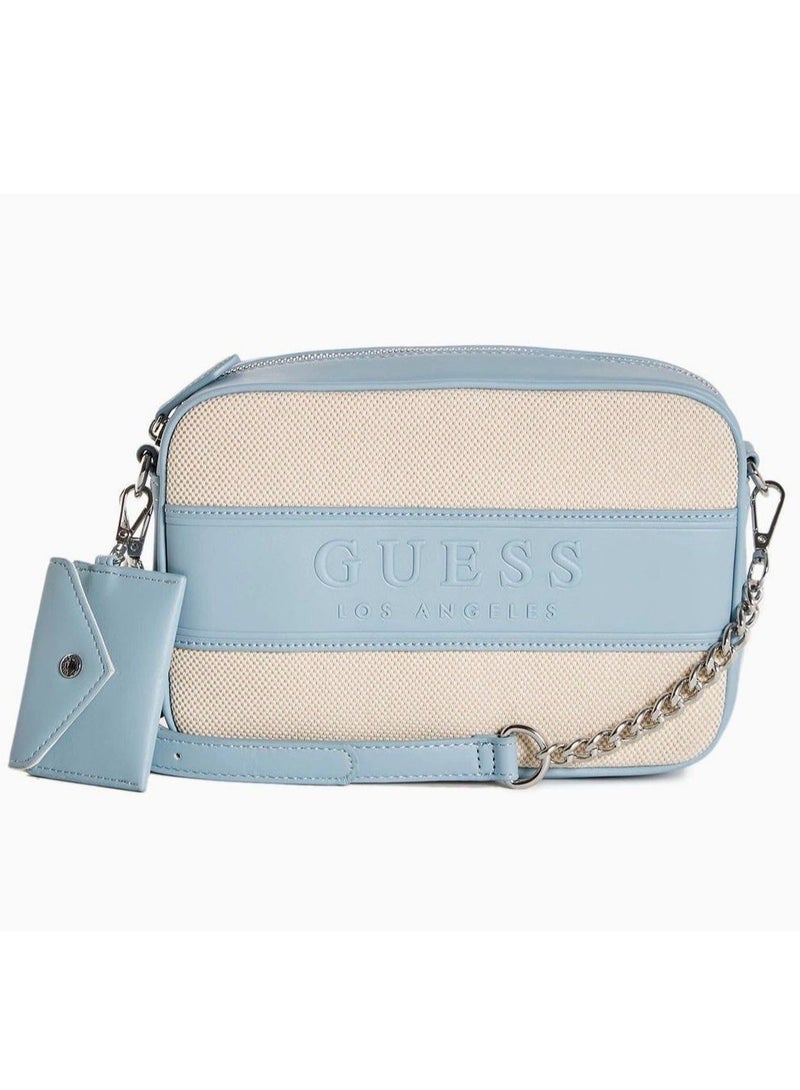 GUESS Maya Color-block Canvas Crossbody Bag - Image 1