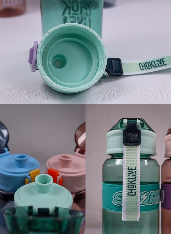 توشيونيكس زجاجة مياه سبورتي تشوك إم جي التحفيزية سعة 1000 مل، مصنوعة من البلاستيك الخالي من مادة BPA، مع مؤشر للوقت وحزام حمل، وغطاء قلاب مانع للتسرب، وزجاجة غير سامة قابلة لإعادة الاستخدام للترطيب اليومي، مثالية للمدرسة والمكتب وصالة الألعاب الرياضية والسفر والاستخدام في الهواء الطلق - Image 3