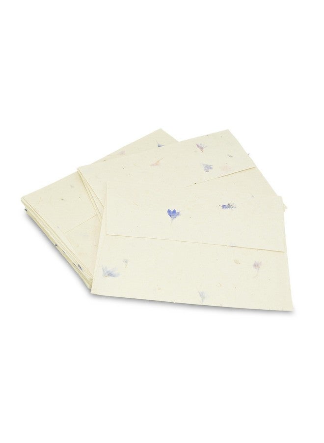Kathmandu Valley Co. 5X7 Inch Handmade Lokta Paper Envelopes For Wedding Invitations Announcements Vintage Envelopes With Pressed Cornflower Petals. Made In Nepal. (Pack Of 25)  - Image 1