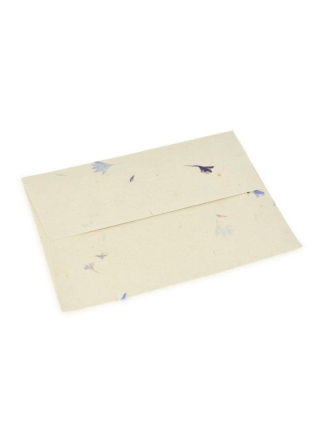 Kathmandu Valley Co. 5X7 Inch Handmade Lokta Paper Envelopes For Wedding Invitations Announcements Vintage Envelopes With Pressed Cornflower Petals. Made In Nepal. (Pack Of 25)  - Image 2