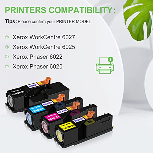 SINOPRINT Phaser 6022, SINOPRINT Compatible 6020 Toner Cartridge Replacement for Xerox WorkCentre 6027 6025 Phaser 6020 6022 High Yield 106R02759 106R02756 106R02757 106R02758 (Black Cyan Yellow Magenta,4-Pack) - Image 2
