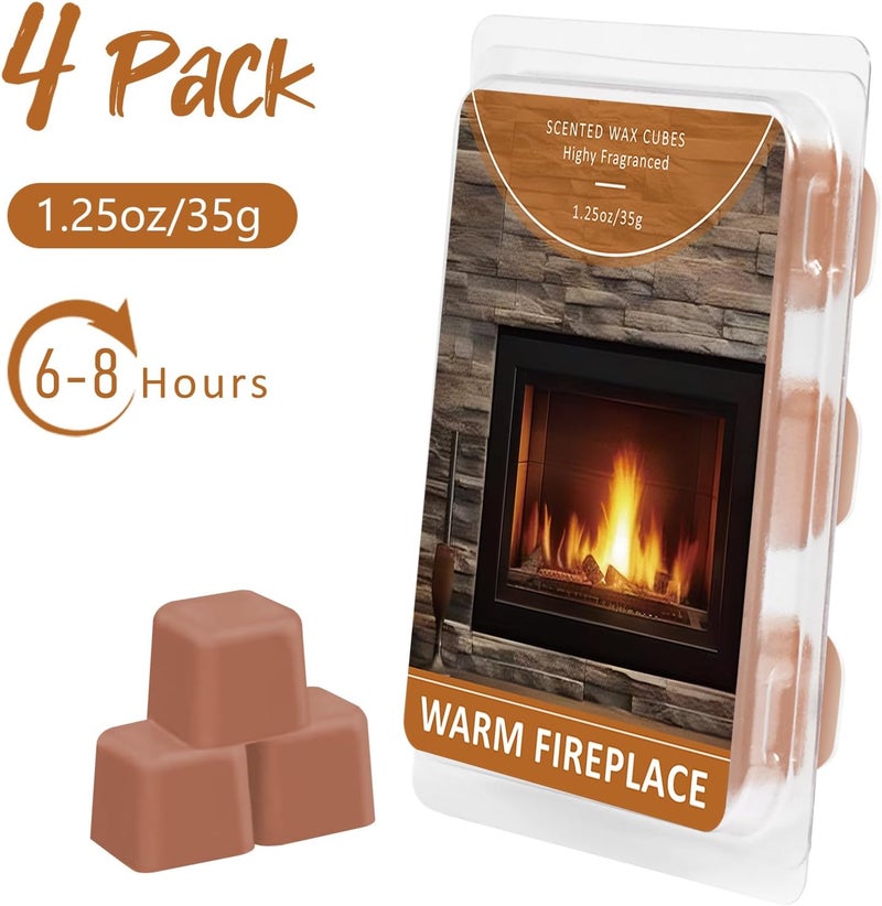 STRN Wax Melts Soy Wax Cubes 4 Pack Warm Fireplace Scented, Long-Lasting Fragrance Scented Wax Cubes for Warmers Natural Soy Wax for Candle Wax Melts (4 x 1.25oz) - Image 3
