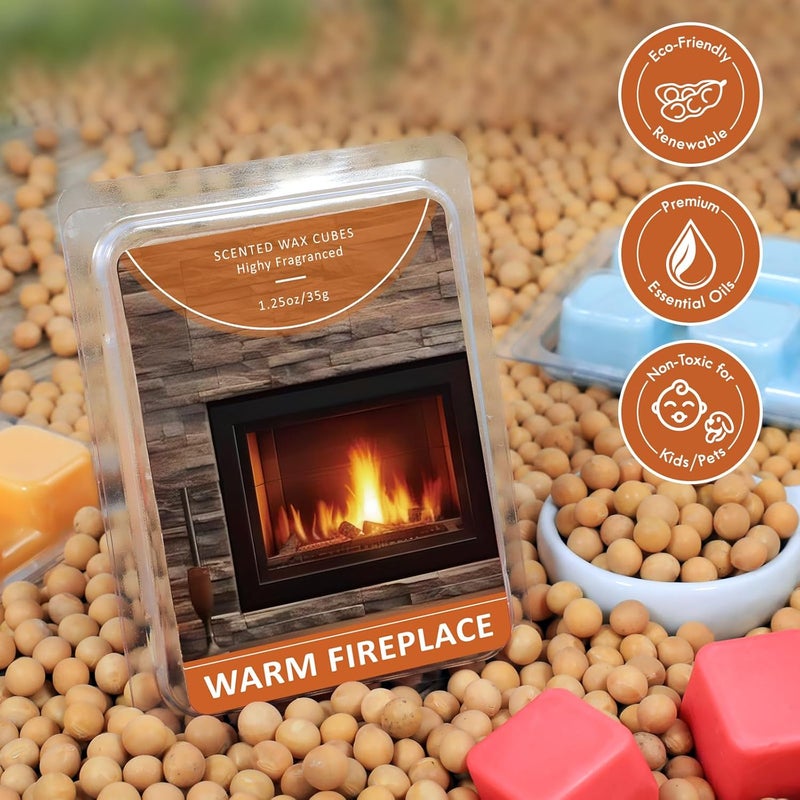 STRN Wax Melts Soy Wax Cubes 4 Pack Warm Fireplace Scented, Long-Lasting Fragrance Scented Wax Cubes for Warmers Natural Soy Wax for Candle Wax Melts (4 x 1.25oz) - Image 2