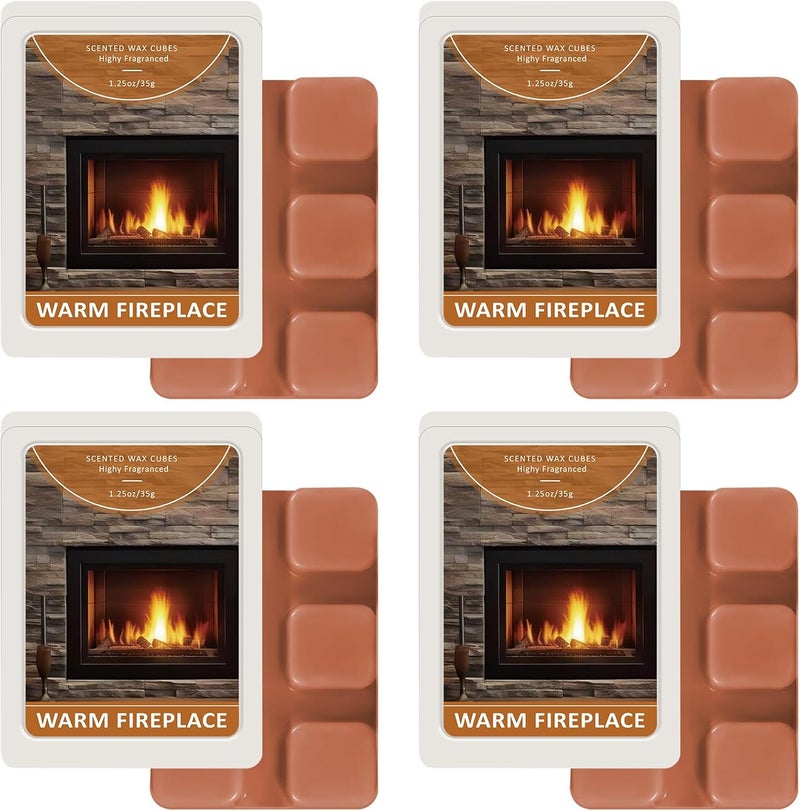 STRN Wax Melts Soy Wax Cubes 4 Pack Warm Fireplace Scented, Long-Lasting Fragrance Scented Wax Cubes for Warmers Natural Soy Wax for Candle Wax Melts (4 x 1.25oz) - Image 1