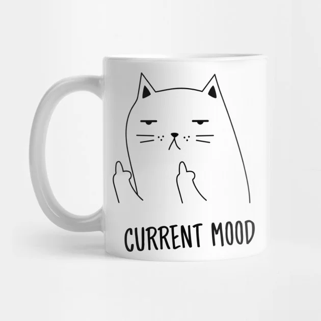 Pixxa Current Mood - Cat Middle Finger Mug