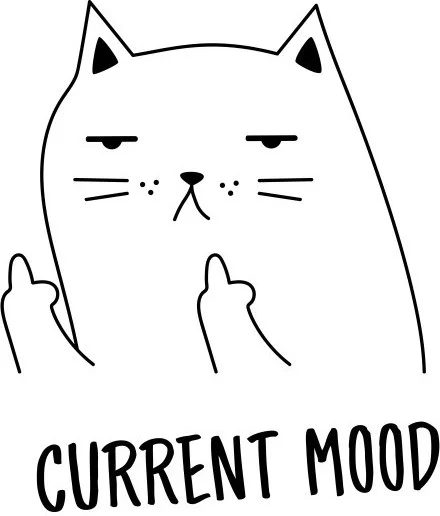 Pixxa Current Mood - Cat Middle Finger Mug