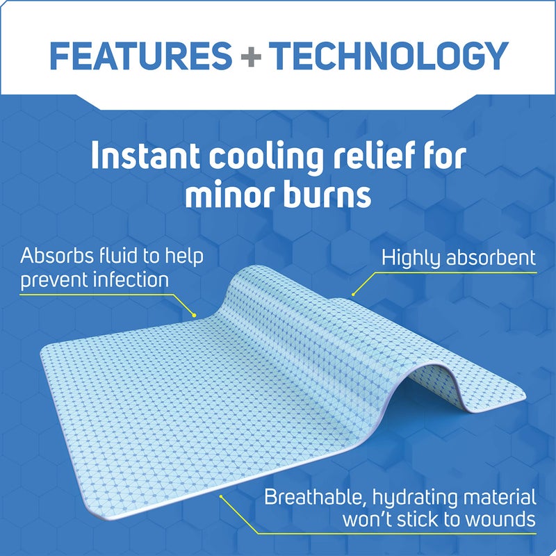 Care Science Hydrogel Sterile Burn Dressing Bandage Pads for Burn Relief, 4 ct | Instant Cooling Relief for Minor Burns & Wounds - Image 3