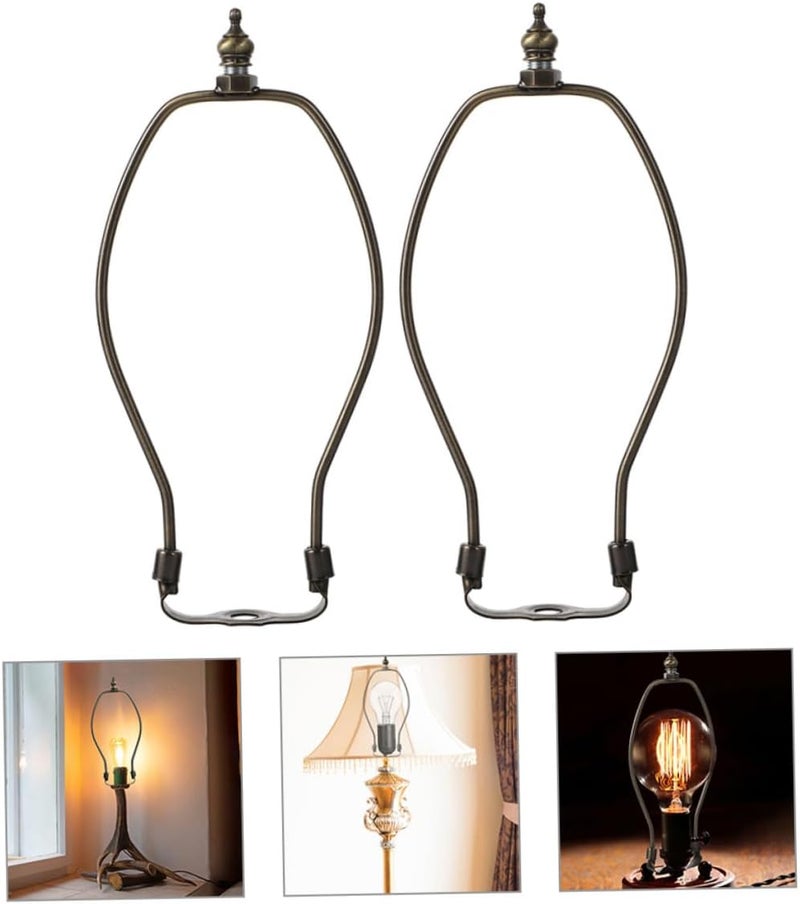 Angoily 2pcs Lamp Shade Holder Harp Replacement Harp Bracket for Table Floor Lamps Easy Install for Unique Lighting Decor Elegant Design Antique Finish - Image 2