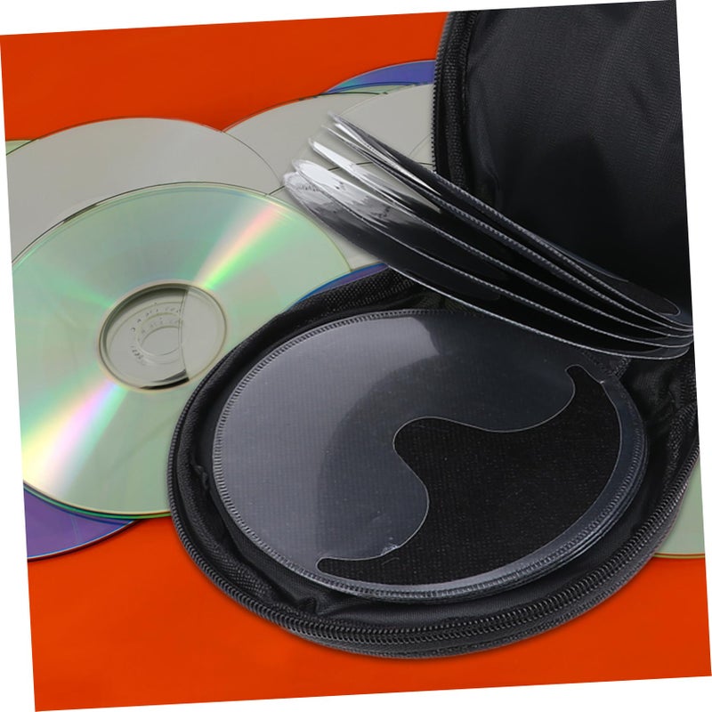 Green Large Capacity Round Oxford Fabric CD DVD Storage Case Zipper Holder For Car - Image 5