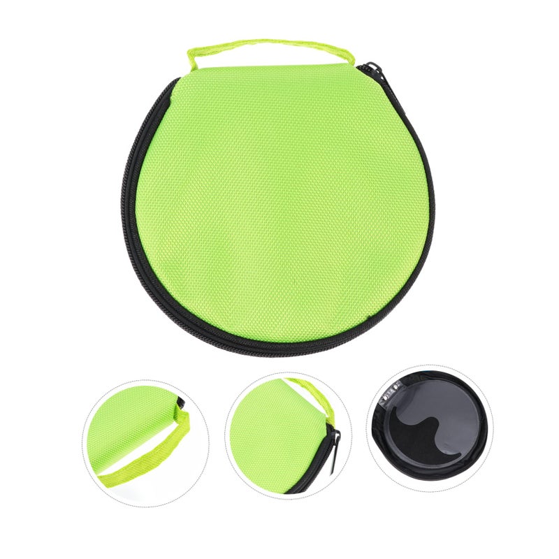 Green Large Capacity Round Oxford Fabric CD DVD Storage Case Zipper Holder For Car - Image 4