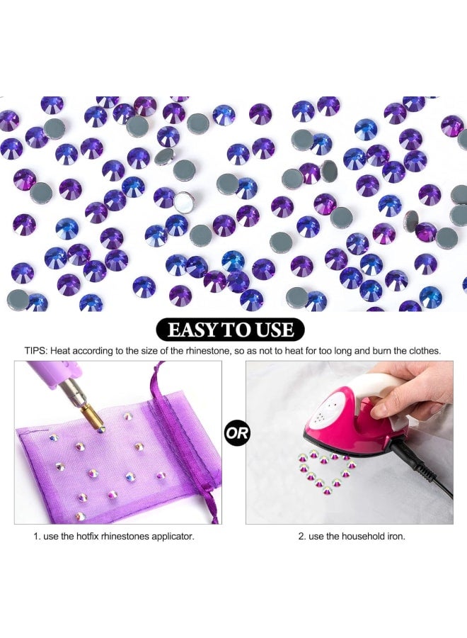 of 2160 Round Glitter Stones - Rhinestones Purple Velvet Large 4.8 mm for DIY Crafts - Hotfix Rhinestones SS20 Large in DIY Design (SS20, Purple Velvet) - Image 5