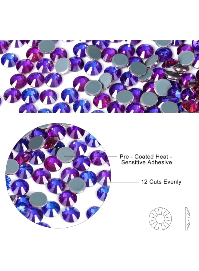 of 2160 Round Glitter Stones - Rhinestones Purple Velvet Large 4.8 mm for DIY Crafts - Hotfix Rhinestones SS20 Large in DIY Design (SS20, Purple Velvet) - Image 4