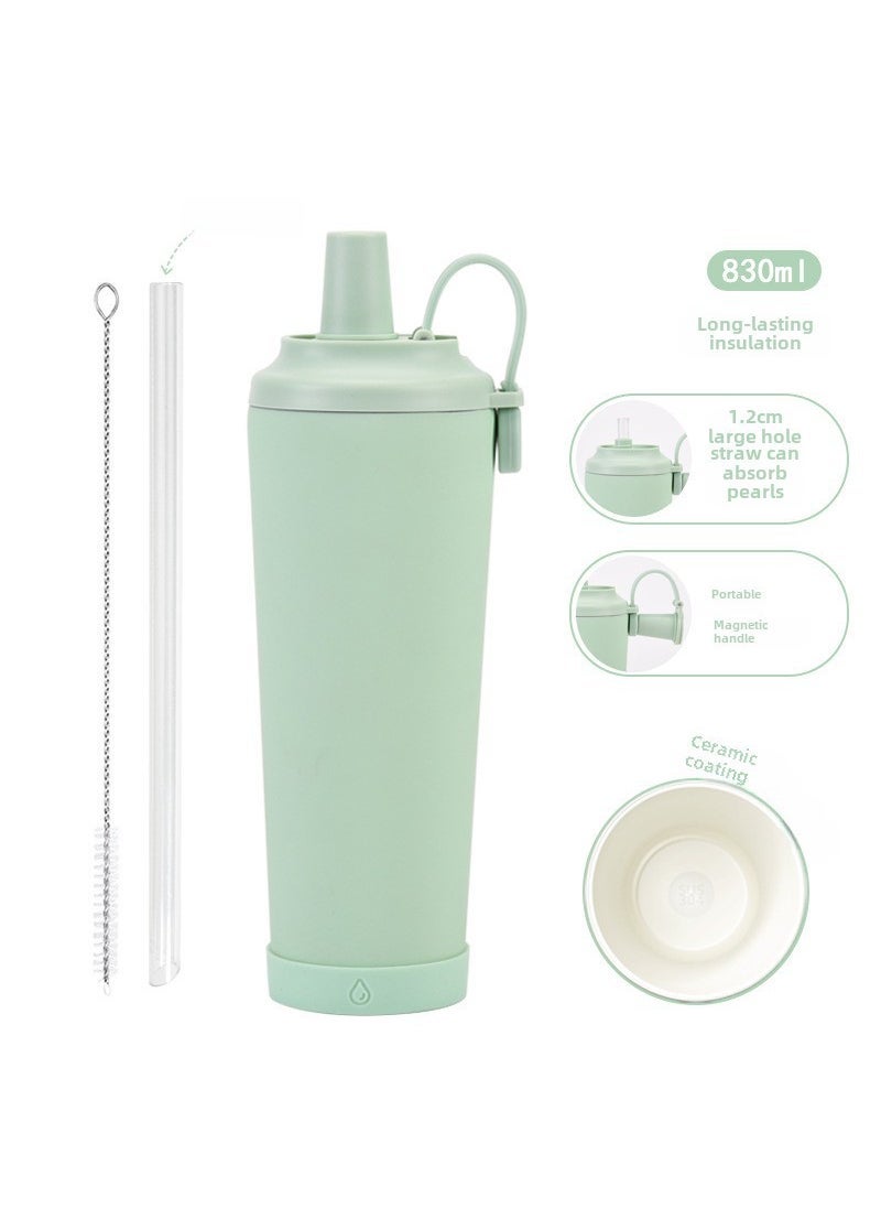 ماركة غير محددة 1 x 5 pcs 830ml Ceramic-Lined Stainless Straw Cup Light green 