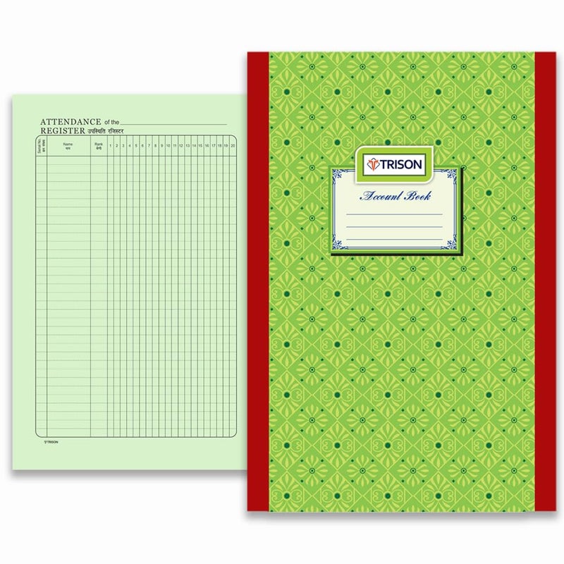 Trison Daily Attendance Register | 100 Pages | 19x32 cm | Hardbound | 31 Days Format | Ideal for Corporations, institutions, Offices & Schools | Quire 2 | Pack of 5 - Image 1