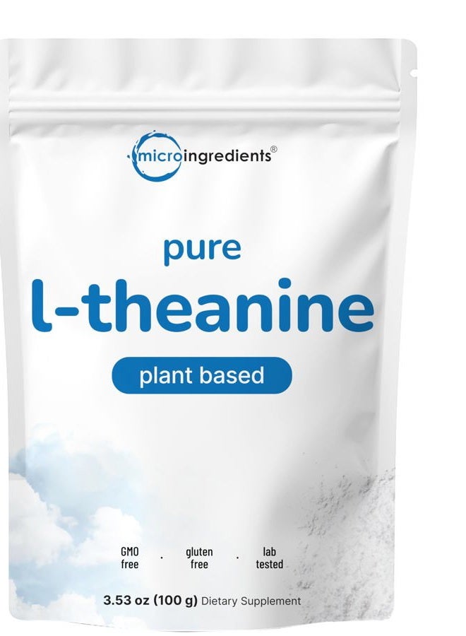 Micro Ingredients Pure L-Theanine Powder, 100 Grams (1 Year Supply), Filler Free, No GMOs and Vegan Friendly - Image 1