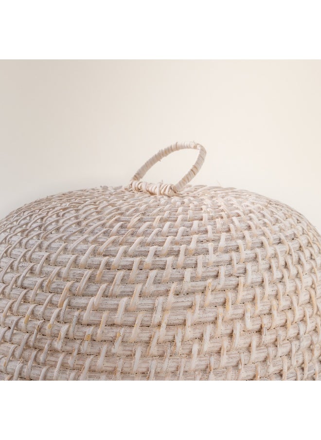 Homez - Rattan Cover With Base In White - Image 1