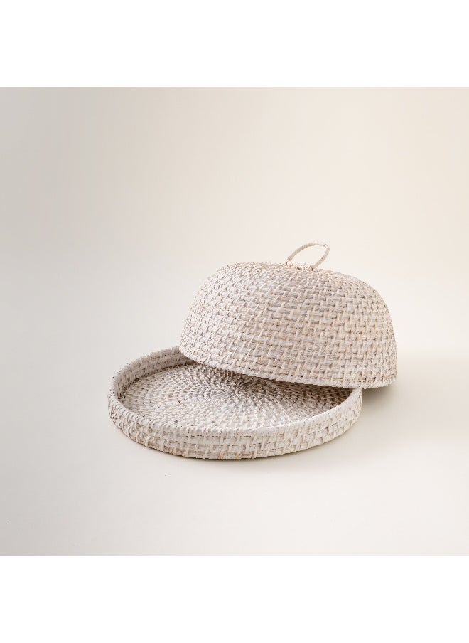 Homez - Rattan Cover With Base In White - Image 1