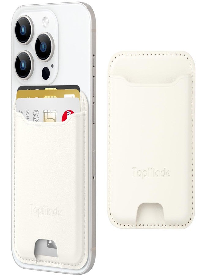 TopMade Premium Leather Stick On Phone Card Holder, with 3M Adhesive Stronger for Back of Phone Case, iPhone Samsung and Android, RFID Blocking, Holds 4 - Image 1