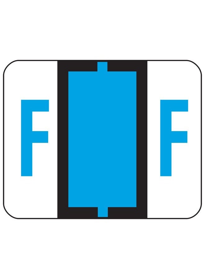 Smead BCCR Bar-Style Color-Coded Alphabetic Label, F, Label Roll, Blue, 500 Labels per Roll, (67076) - Image 1