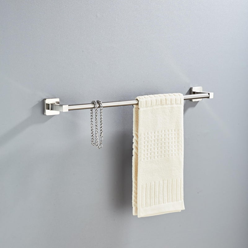 bluebyrne Brushed Nickel Bathroom Hardware Set 4 Pieces,Bathroom Accessories Set Stainless Steel Wall Mounted, Hand Towel Bar, Towel Ring, Robe Towel Hooks,Toilet Paper Holder,Towel Bar Set, 23.6 Inch - Image 2