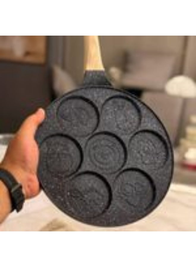 Shine 7-Hole Pancake Pan Non-Stick Pancake Maker Mold – Multi-Shape Pastry & Breakfast Frying Pan - Image 2
