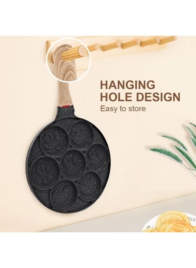 Shine 7-Hole Pancake Pan Non-Stick Pancake Maker Mold – Multi-Shape Pastry & Breakfast Frying Pan - Image 3