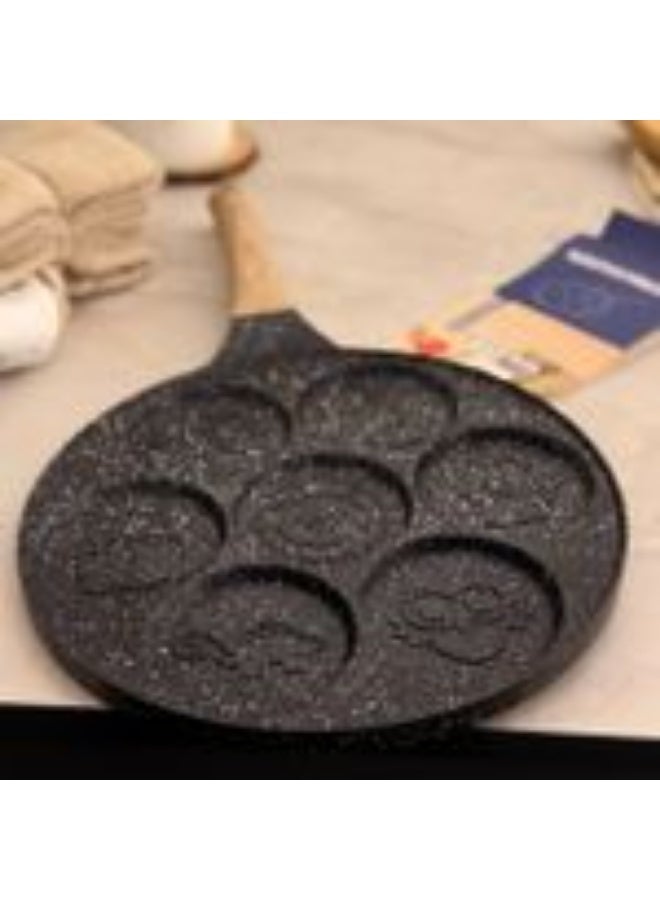 Shine 7-Hole Pancake Pan Non-Stick Pancake Maker Mold – Multi-Shape Pastry & Breakfast Frying Pan - Image 1
