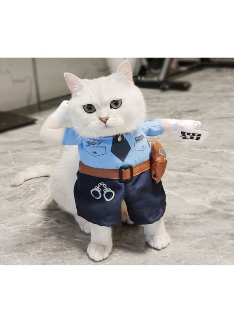 New Funny Pet Clothes policeman Dog And Cat Costume Suit - Image 2