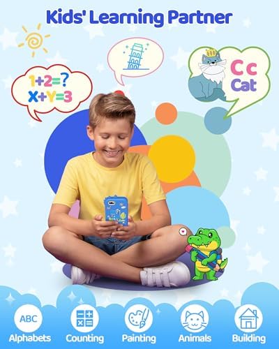 KOKODI Kids Smart Phone Toys, Touchscreen HD Dual Camera Cell Phone for Kids, Christmas Birthday Gifts Dinosaur Toddler Play Phone for Boys 3-10, Travel Toy Preschool Learning Toy for Kids - Image 3