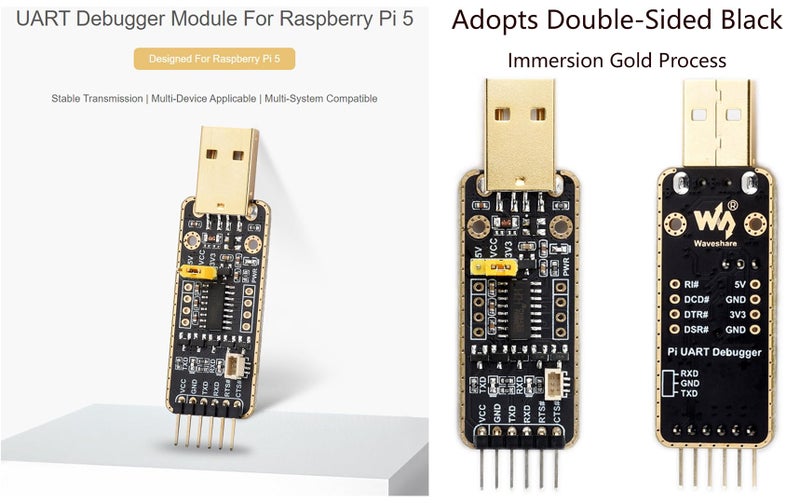 Wonrabai USB to UART Debugger Module for Raspberry Pi 5, Type-A Port, Onboard UART Connector, Supports Multiple Connection Methods/Multi-System Linux, Android, Windows 7/8/8.1/10/11,etc. - Image 2