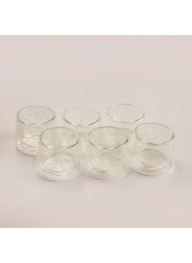Dallaty 6Pcs Arabic Coffee Cups With Wooden Bases Ramas Collection, Beige - Image 3