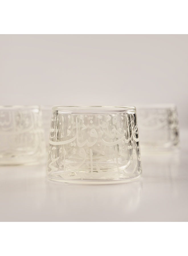 Dallaty 6Pcs Arabic Coffee Cups With Wooden Bases Ramas Collection, Beige - Image 1