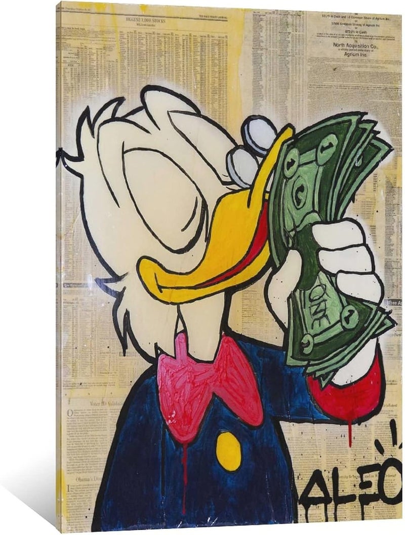ARS Framed Canvas Abstract Painting Print of LIINH ALEC-Monopolys Smell Money Poster Decorative Painting Canvas Wall Art Living Room Posters Bedroom - Image 1