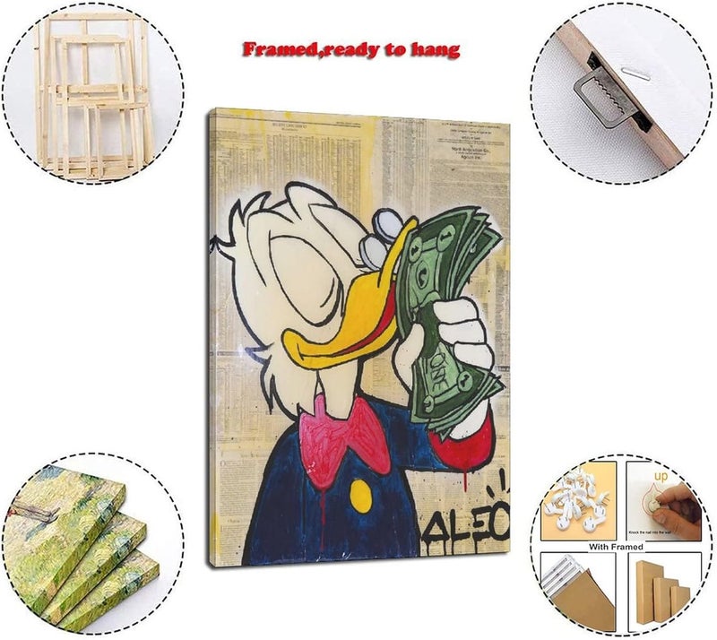 ARS Framed Canvas Abstract Painting Print of LIINH ALEC-Monopolys Smell Money Poster Decorative Painting Canvas Wall Art Living Room Posters Bedroom - Image 2