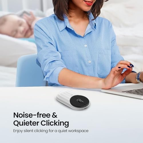 Portronics Toad 6 Bluetooth Wireless Mouse with 2.4 GHz USB Receiver, Multi-Device Pairing, Built in Battery, 1200 DPI Sensor(White) - Image 2