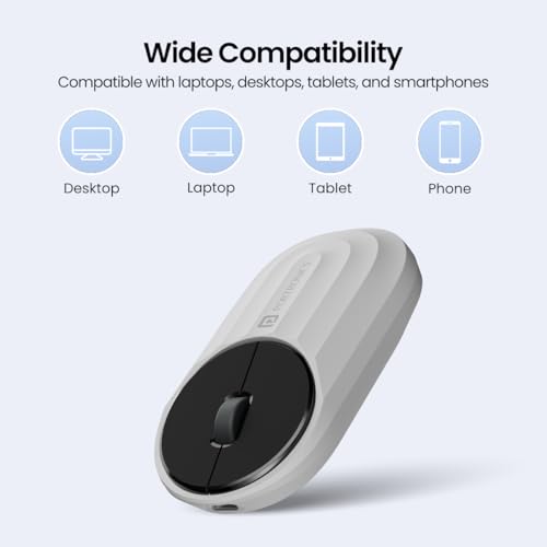 Portronics Toad 6 Bluetooth Wireless Mouse with 2.4 GHz USB Receiver, Multi-Device Pairing, Built in Battery, 1200 DPI Sensor(White) - Image 3