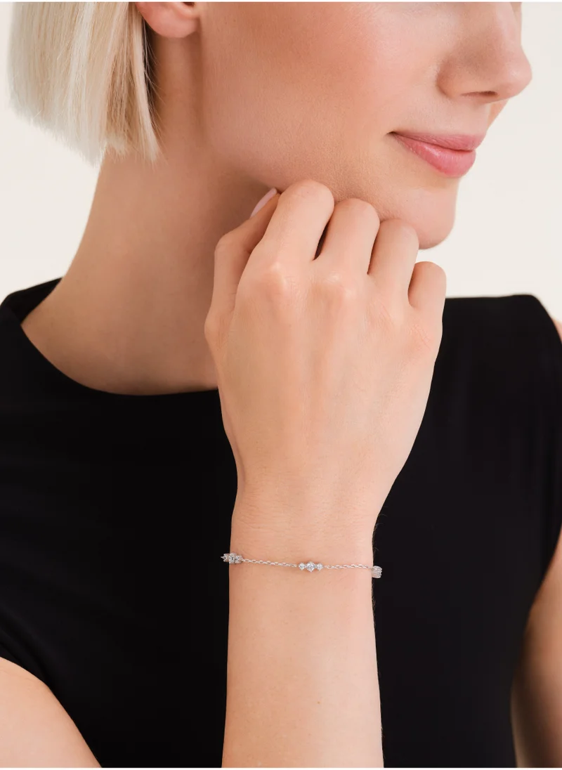 RoseField Rosefield Triple Crystals Bracelet Silver - JBTCS-J1021