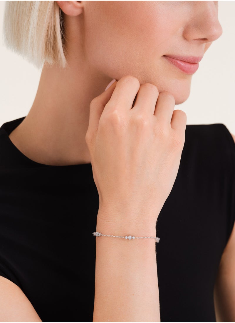 RoseField Rosefield Triple Crystals Bracelet Silver - JBTCS-J1021  - Image 4