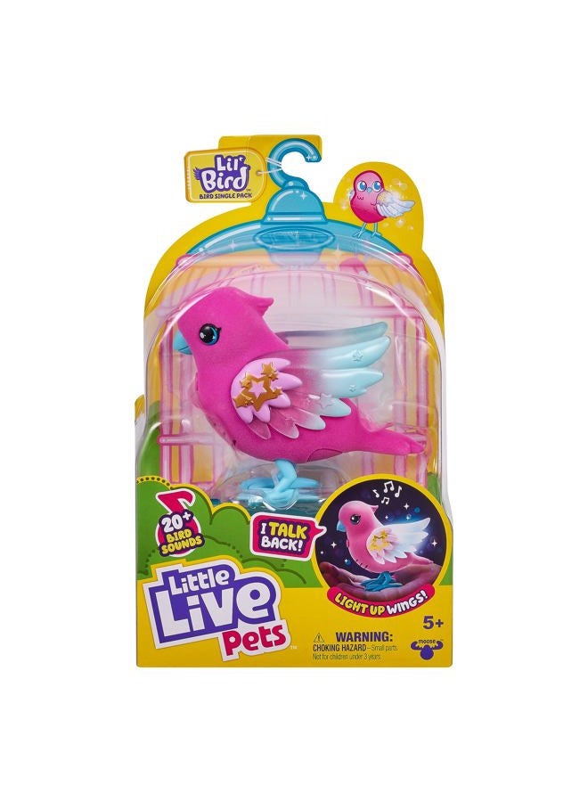LITTLE LIVE PETS طائر صغير حزمة واحدة: سكايلي | طائر تفاعلي، 20+ صوت، أجنحة مضيئة، يكرر ما تقوله - Image 2