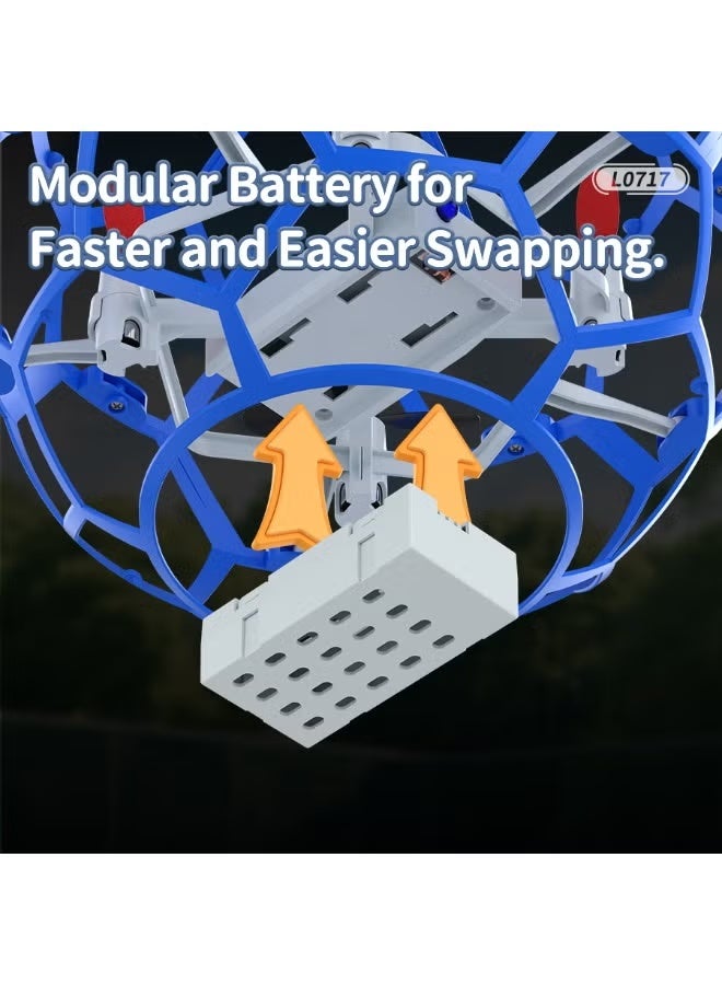 ELTRAZONE L0717 Remote Control Flying Ball Aircraft with 4-Rotor Design, Protective Cage, Rechargeable Battery, USB Charging, Replacement Propellers, Indoor Hovering Toy for Kids, Fun Interactive Gift - Image 2