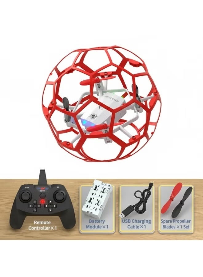 ELTRAZONE L0717 Remote Control Flying Ball Aircraft with 4-Rotor Design, Protective Cage, Rechargeable Battery, USB Charging, Replacement Propellers, Indoor Hovering Toy for Kids, Fun Interactive Gift - Image 1