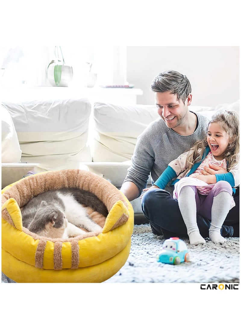 CARONIC Sofa Cute Comfortable Cozy Pet Sleeping Beds For Small Medium And Large Pets Soft Fluffy Faux Fur Cat Cushion Dog Bed 50Cm  - Image 3