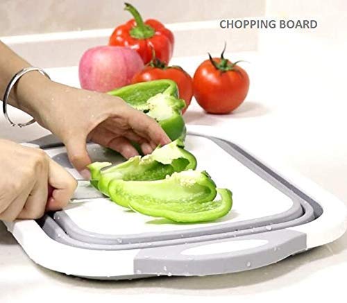 Vroxy Vroxy Silicone Vegetable Fruit Collapsible Cutting Board Wash and Drain Multifunction Foldable Sink Storage Space Saving Basket  - Image 2